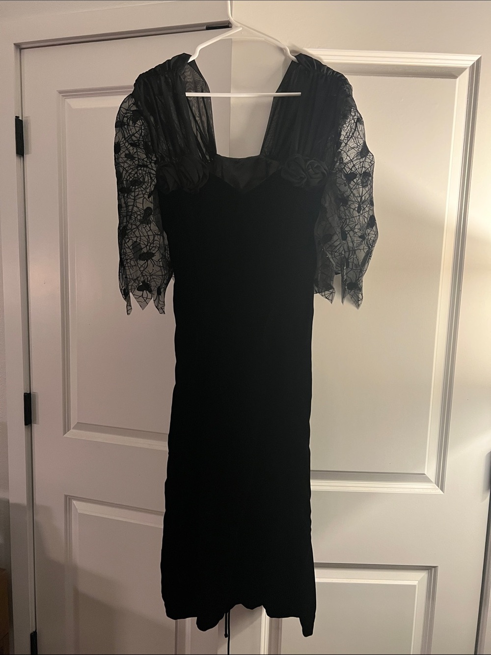 Vintage 1980s Black Spiderweb Dress